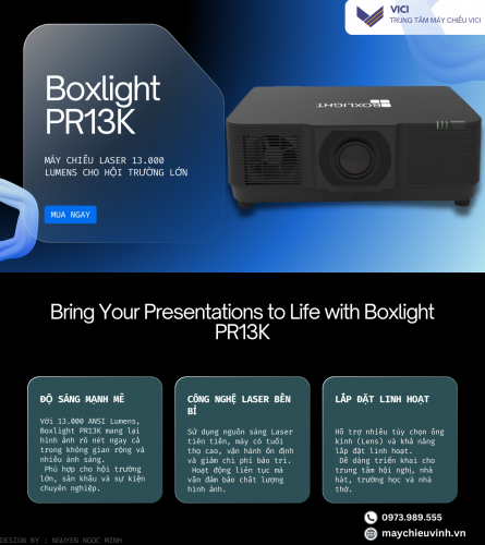 Đánh Giá Máy Chiếu Boxlight PR13K: Có Tốt Không? Thông Số Và Ứng Dụng Thực Tế