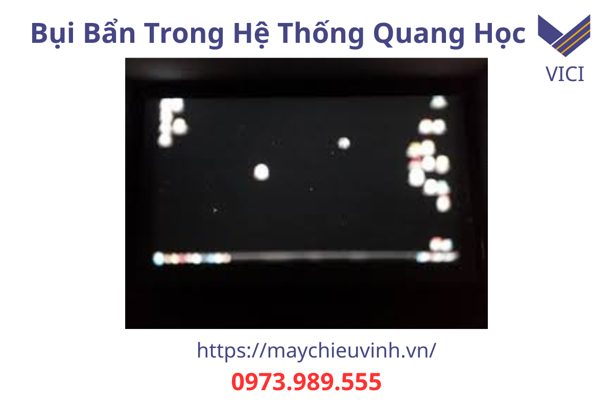 bụi bẩn trong hệ thống quang học máy chiếu