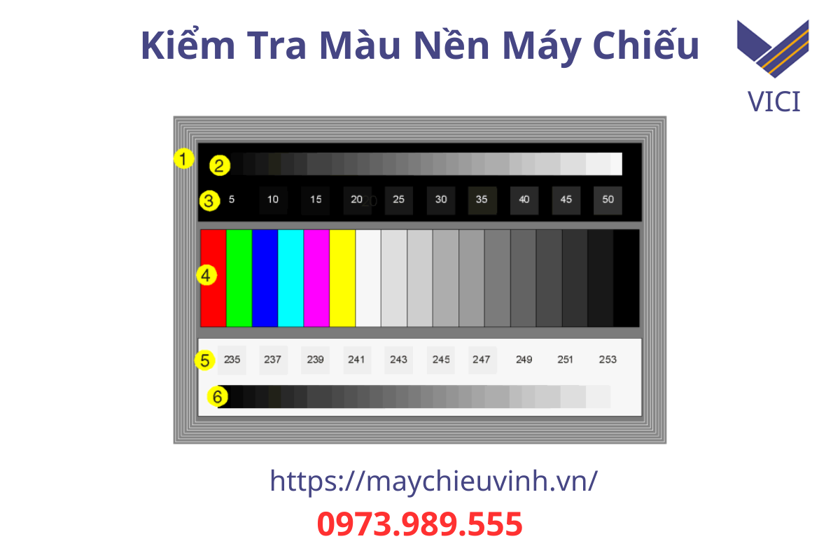 kiểm tra màu nền máy chiếu