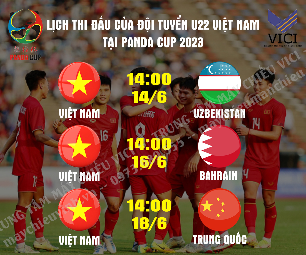 Lịch thi đấu U22 Việt Nam tại Panda Cup 2023